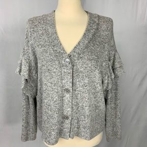 Urban Romantics Grey Ruffle Sleeve Cardigan